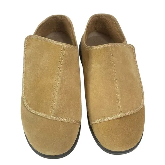 Propet Coleman Suede Leather Comfort Shoe 10.5 XX Camel Brown Hook Loop Mens