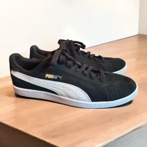Puma men's SMASH v2 Casual suede shoe low profile 11 Black/white