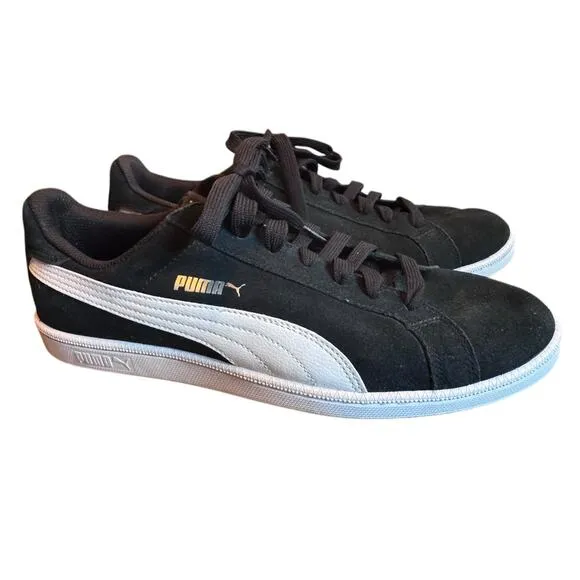 Puma men's SMASH v2 Casual suede shoe low profile 11 Black/white