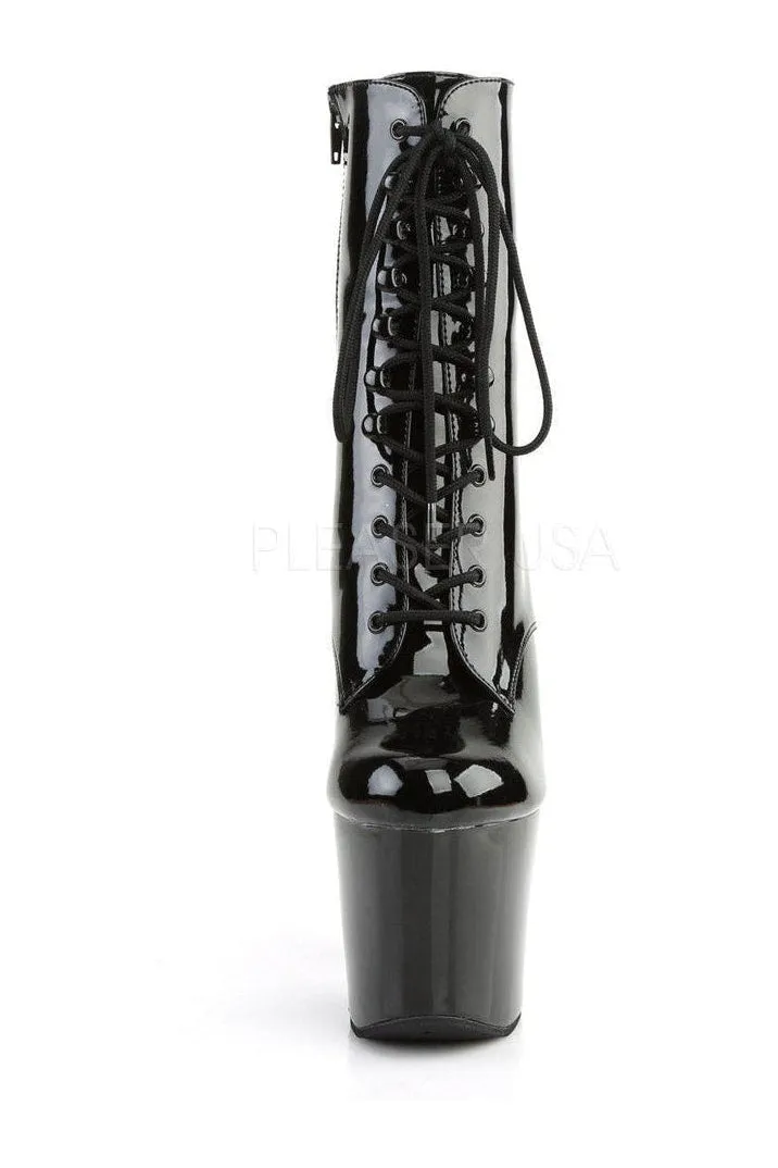 RADIANT-1020 Platform Boots | Black Patent