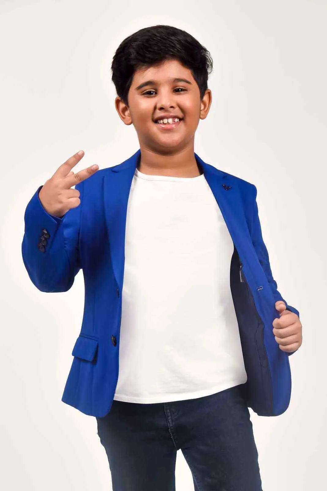 Royal Blue Knitted Blazer