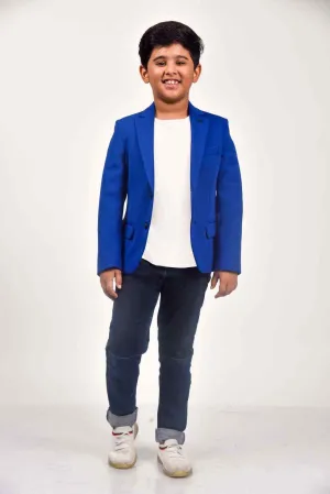 Royal Blue Knitted Blazer