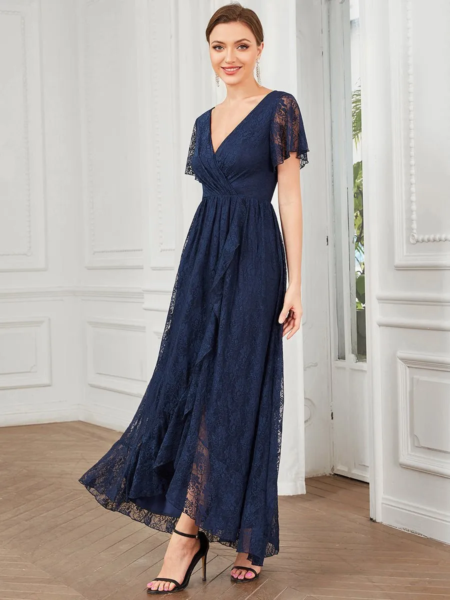 Roycebridal Steph lace mother of the bride gown with sleeve in navy Express NZ wide