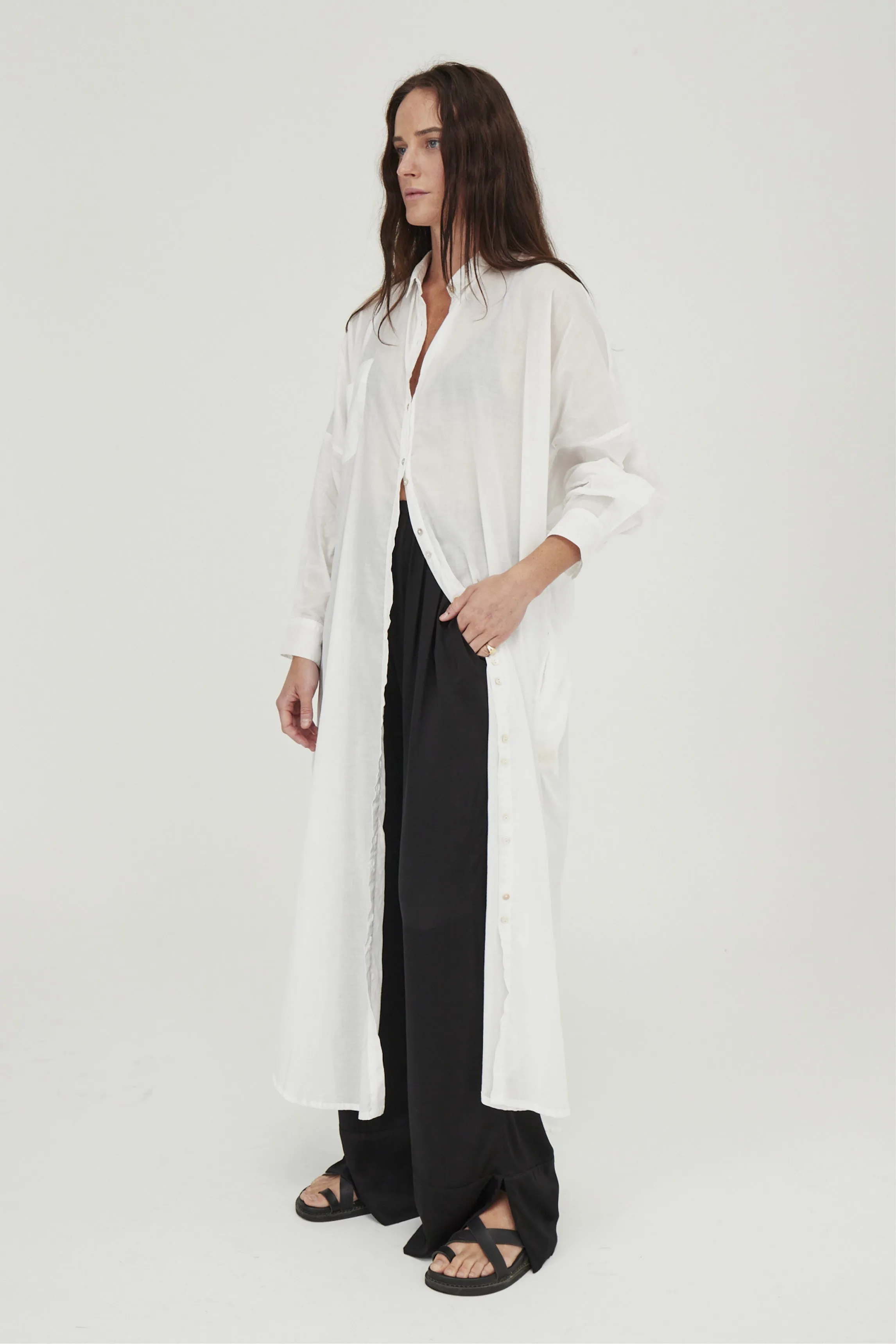 Santorini Shirt Dress White