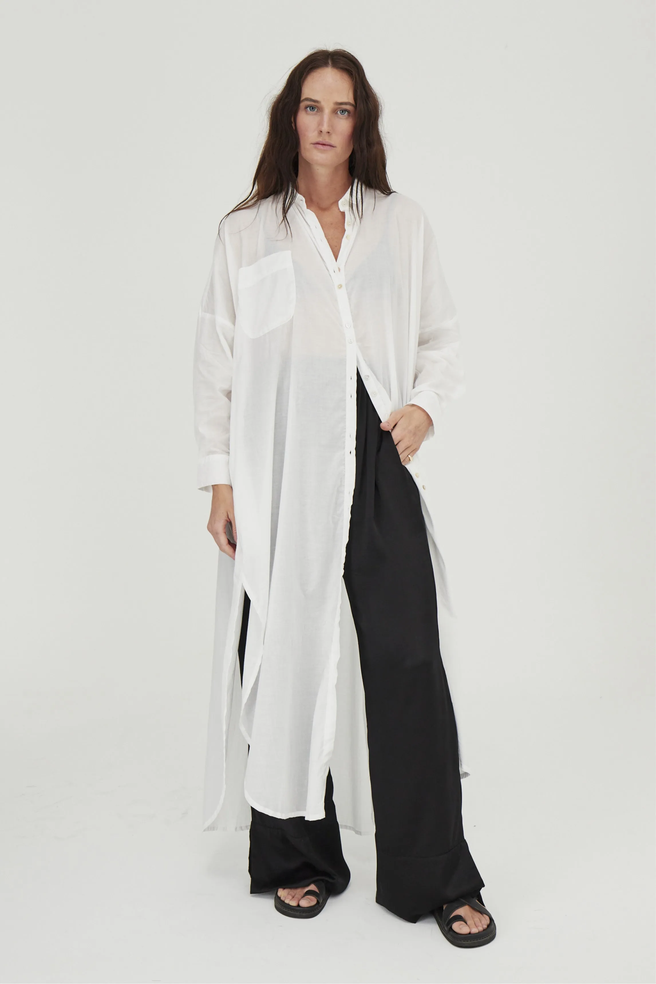 Santorini Shirt Dress White