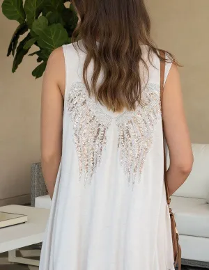 Sequin Wings Sleeveless Flowy Cardigan