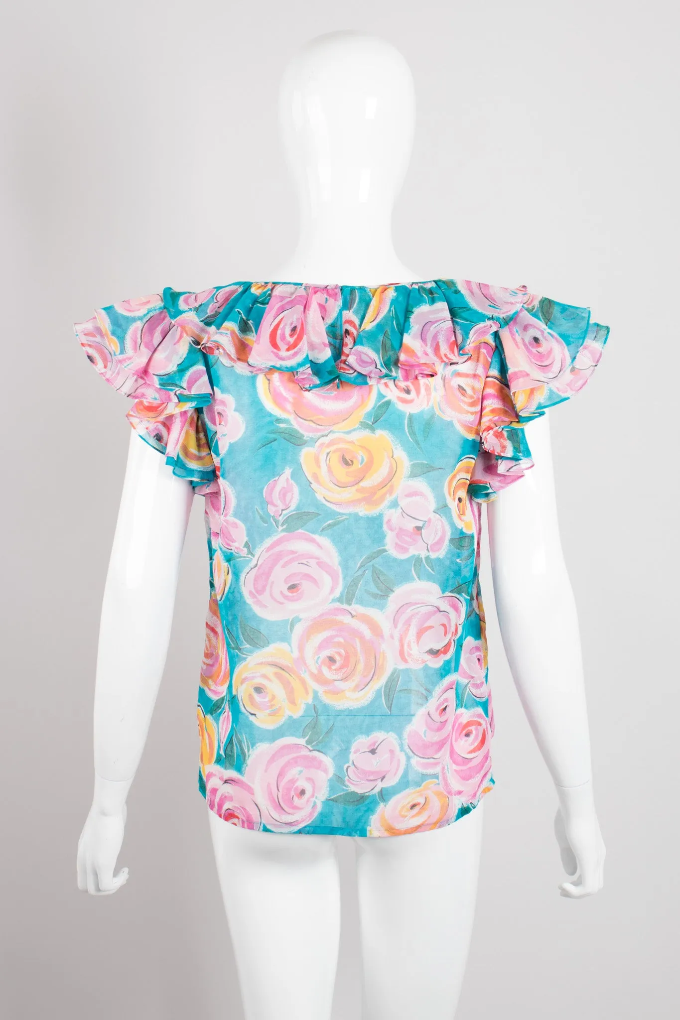 Sheer Rose Ruffle Top