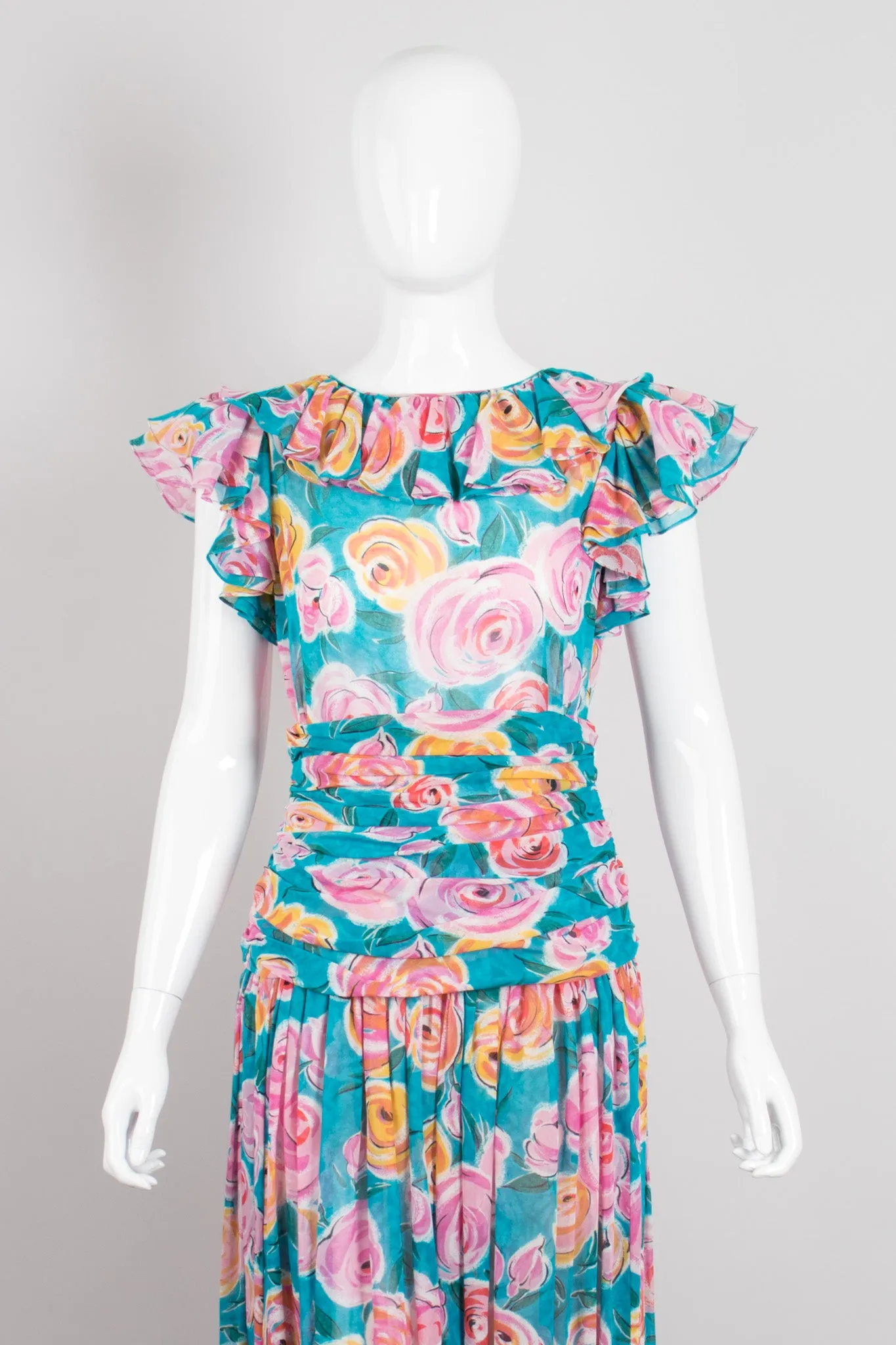 Sheer Rose Ruffle Top