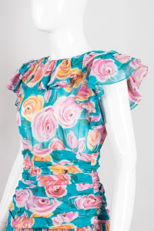 Sheer Rose Ruffle Top