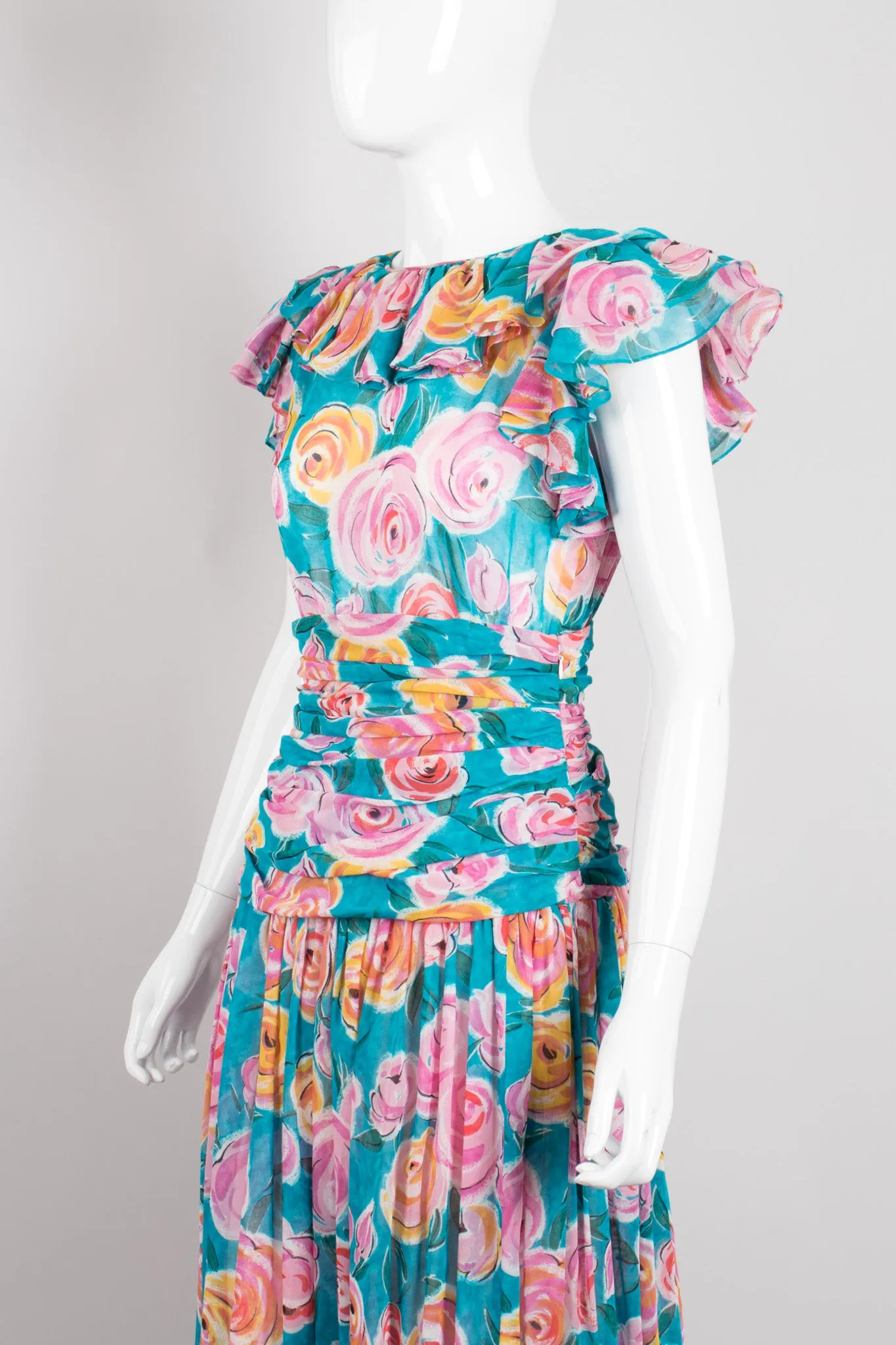 Sheer Rose Ruffle Top