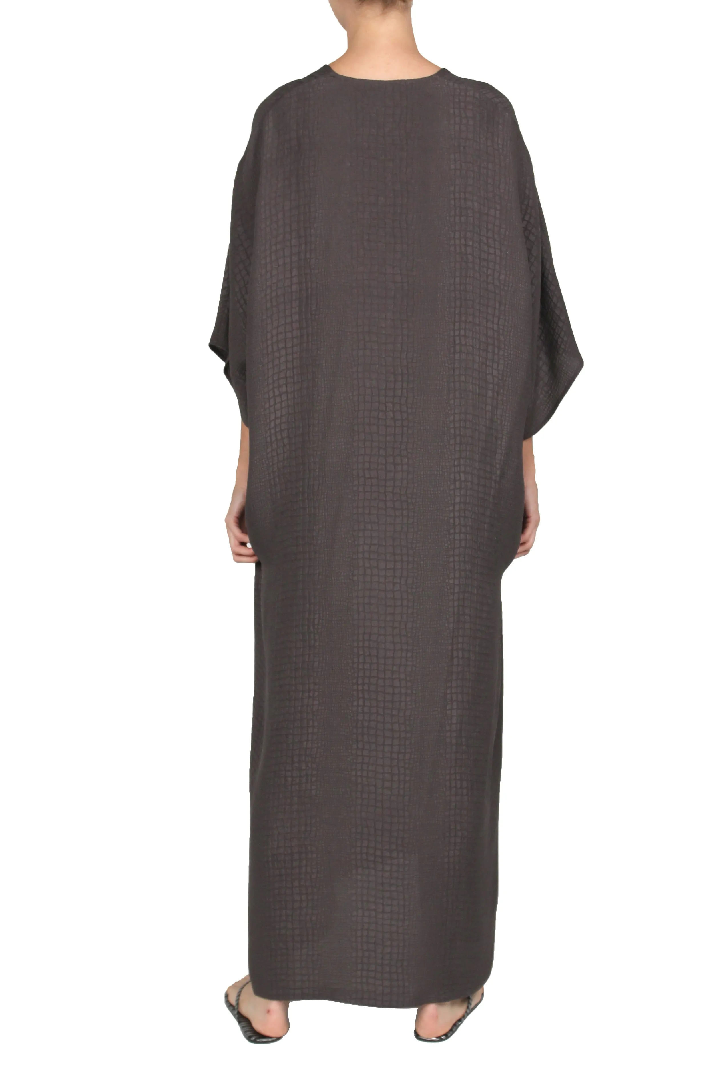 Silk Croco Jacquard T Sleeve Boubou Caftan