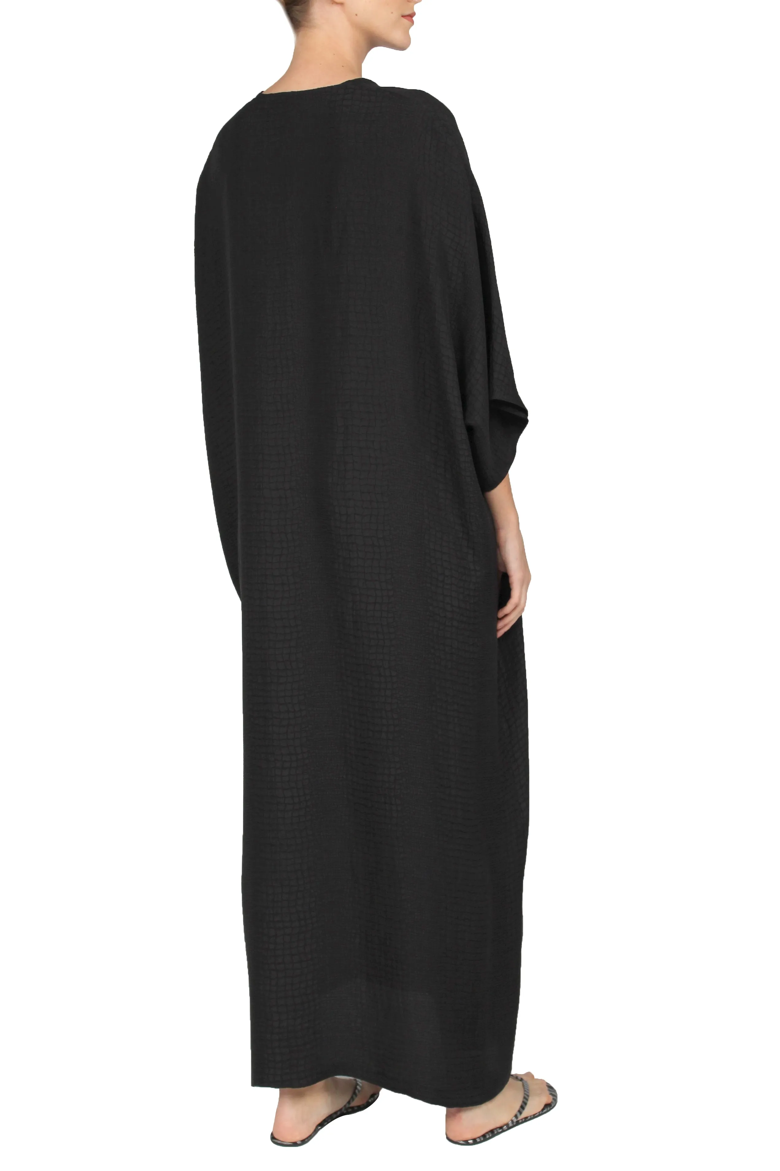 Silk Croco Jacquard T Sleeve Boubou Caftan