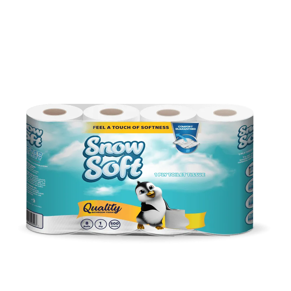 Snow Soft 1 Ply Toilet Paper 500 Sheets 8 Pack 2-016