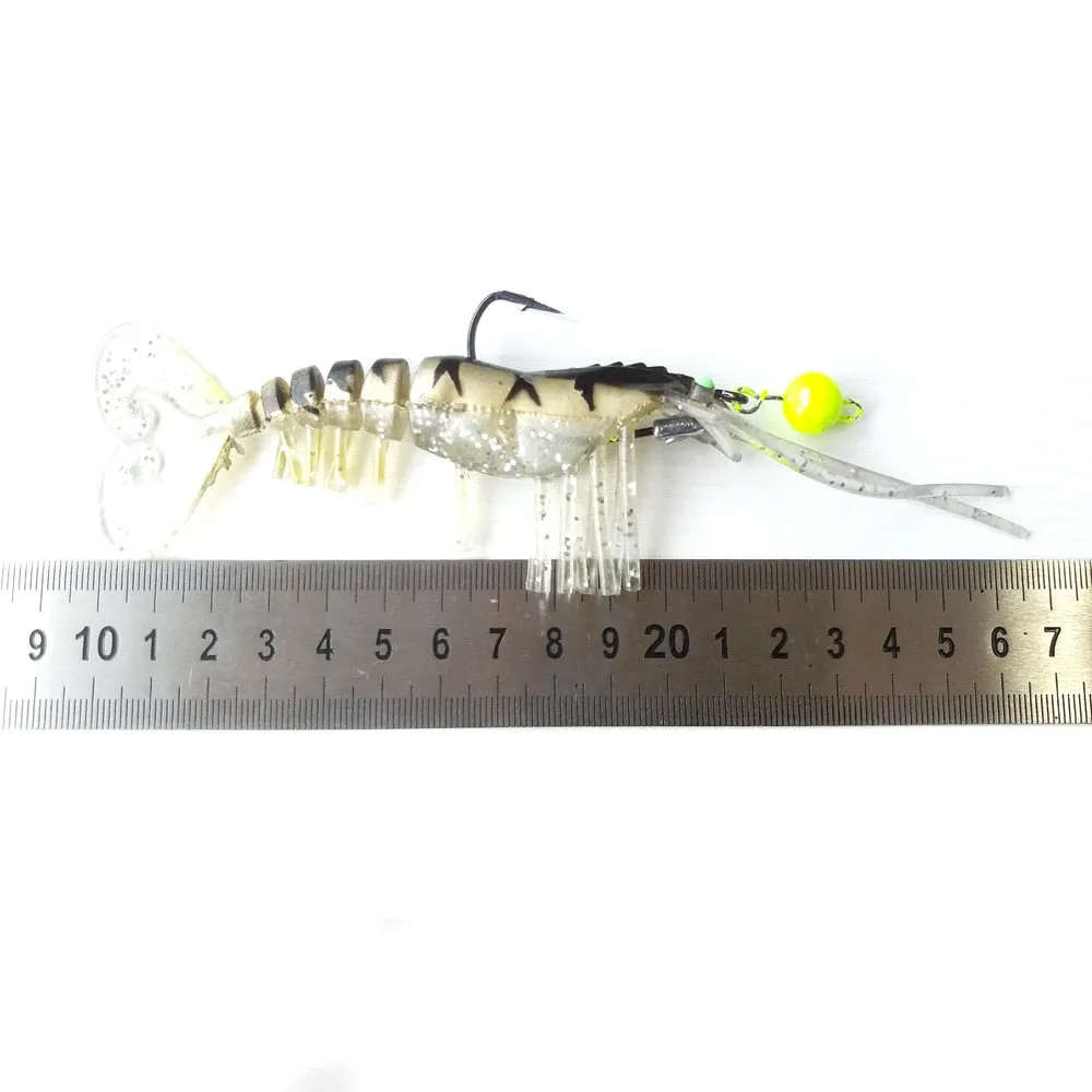 Soft prawn Bait swimming lure with Mustad Hook and weight Fishing Lures 3 Pcs/lot