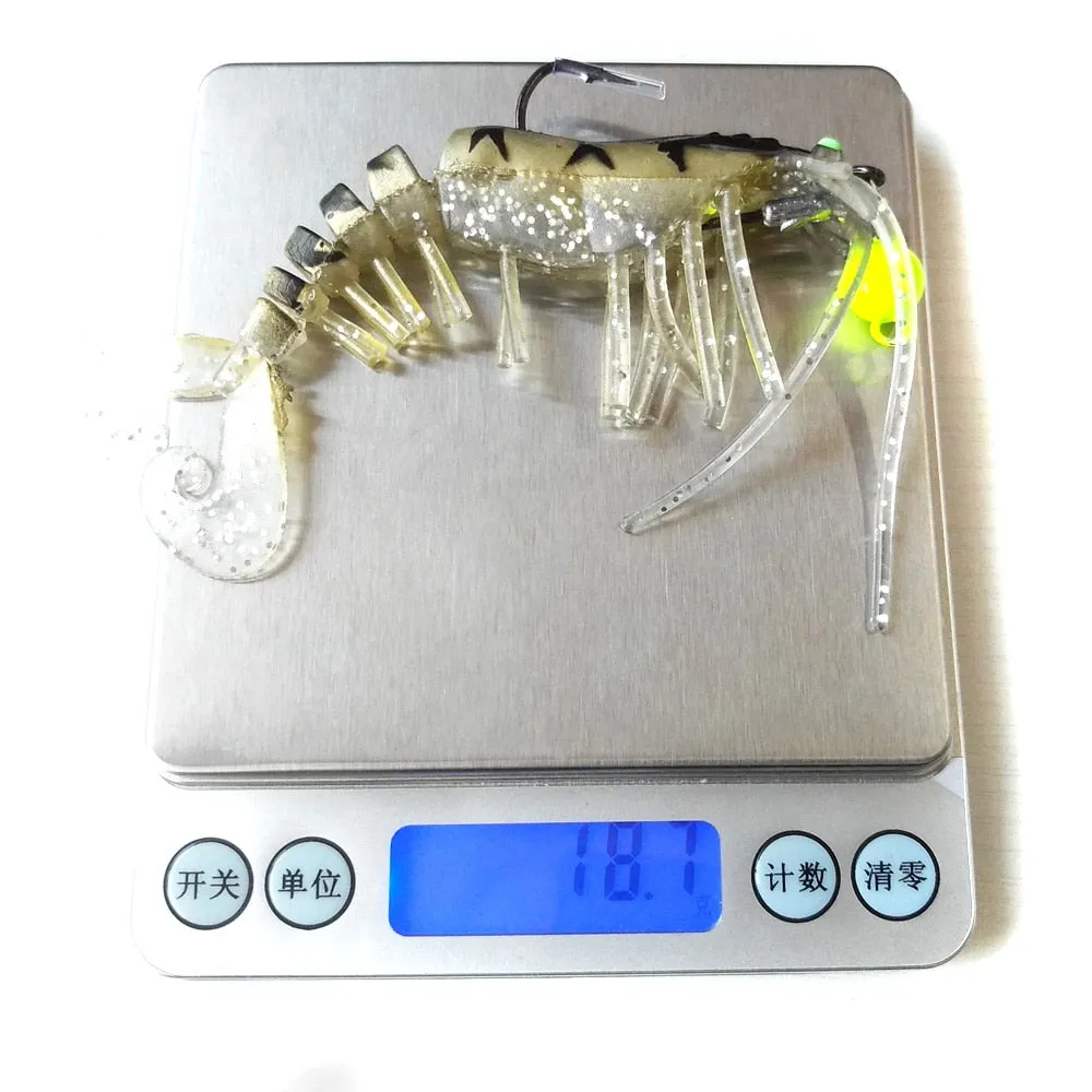 Soft prawn Bait swimming lure with Mustad Hook and weight Fishing Lures 3 Pcs/lot