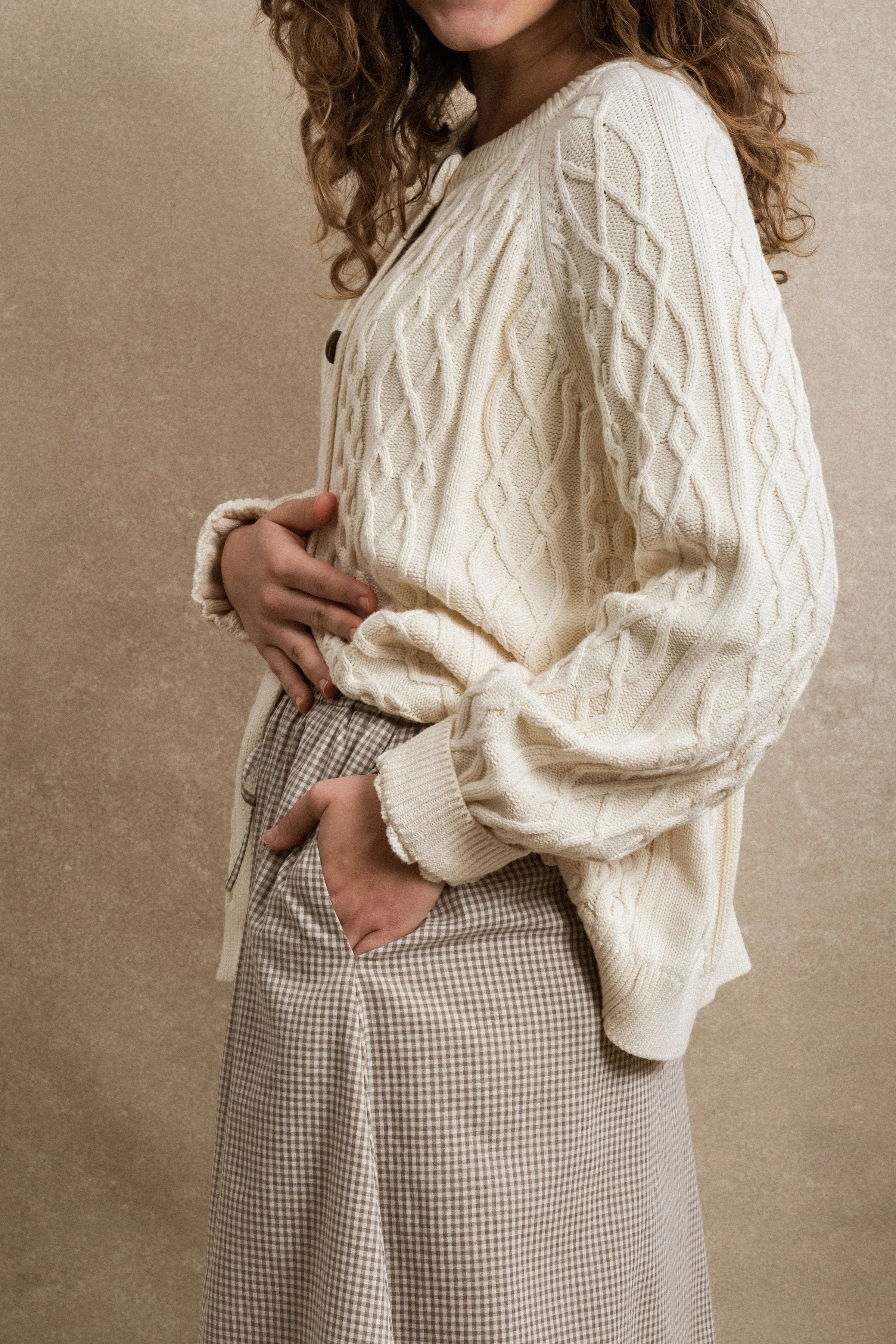 Sonoma Skirt - Taupe Gingham