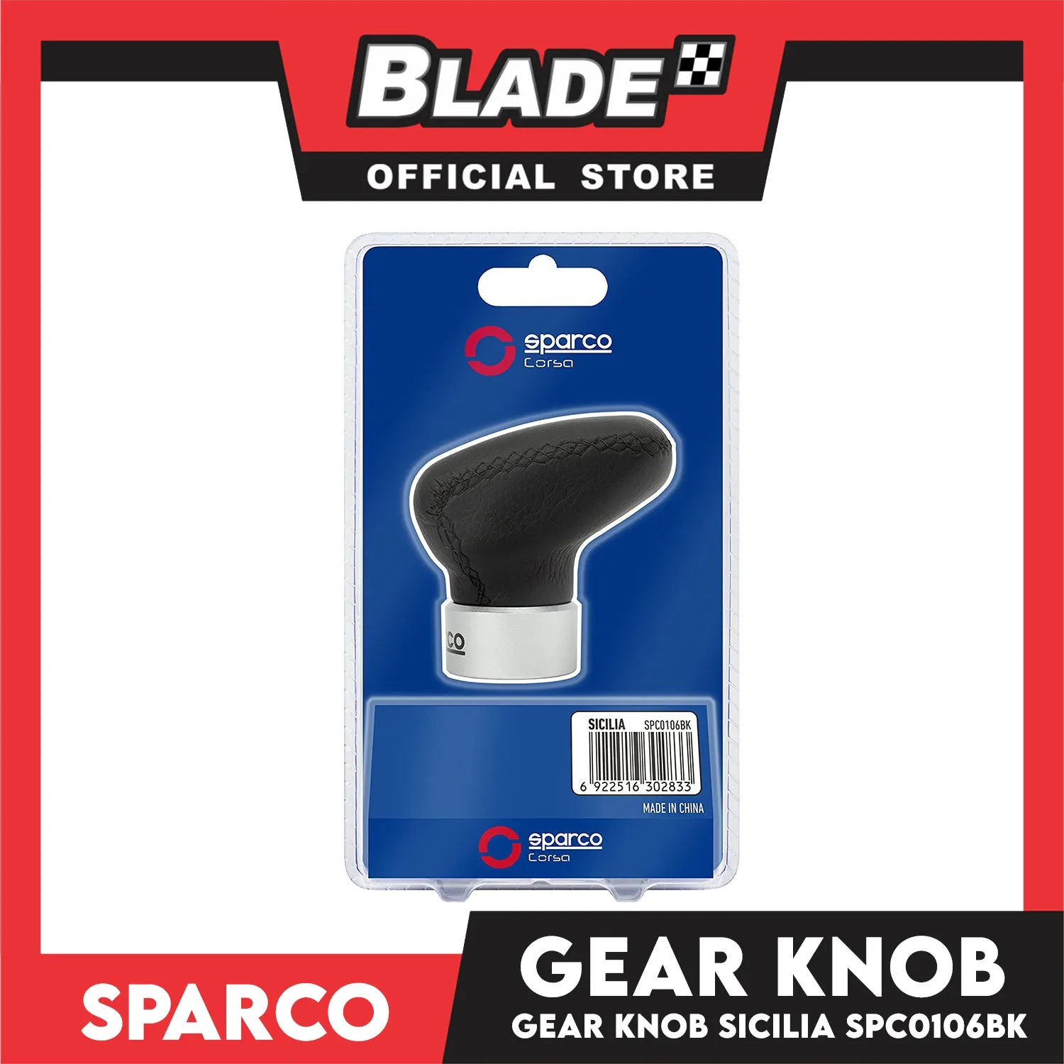 Sparco Gear Knob Sicilia SPC0106BK