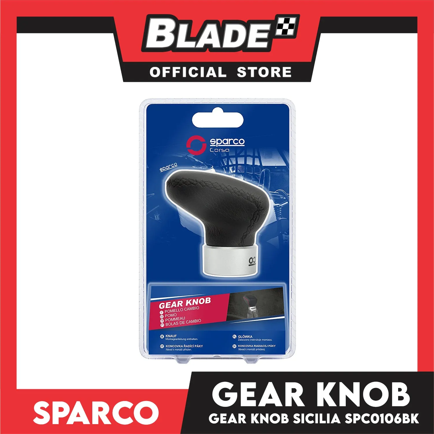 Sparco Gear Knob Sicilia SPC0106BK