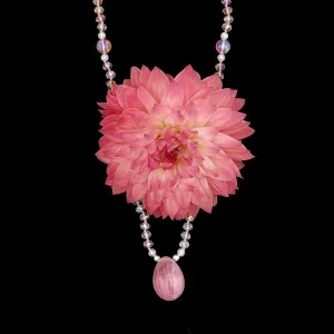 Star Rose Quartz with Clear & Opal Orb Glass Long Yoni Egg Mala - Light Collection