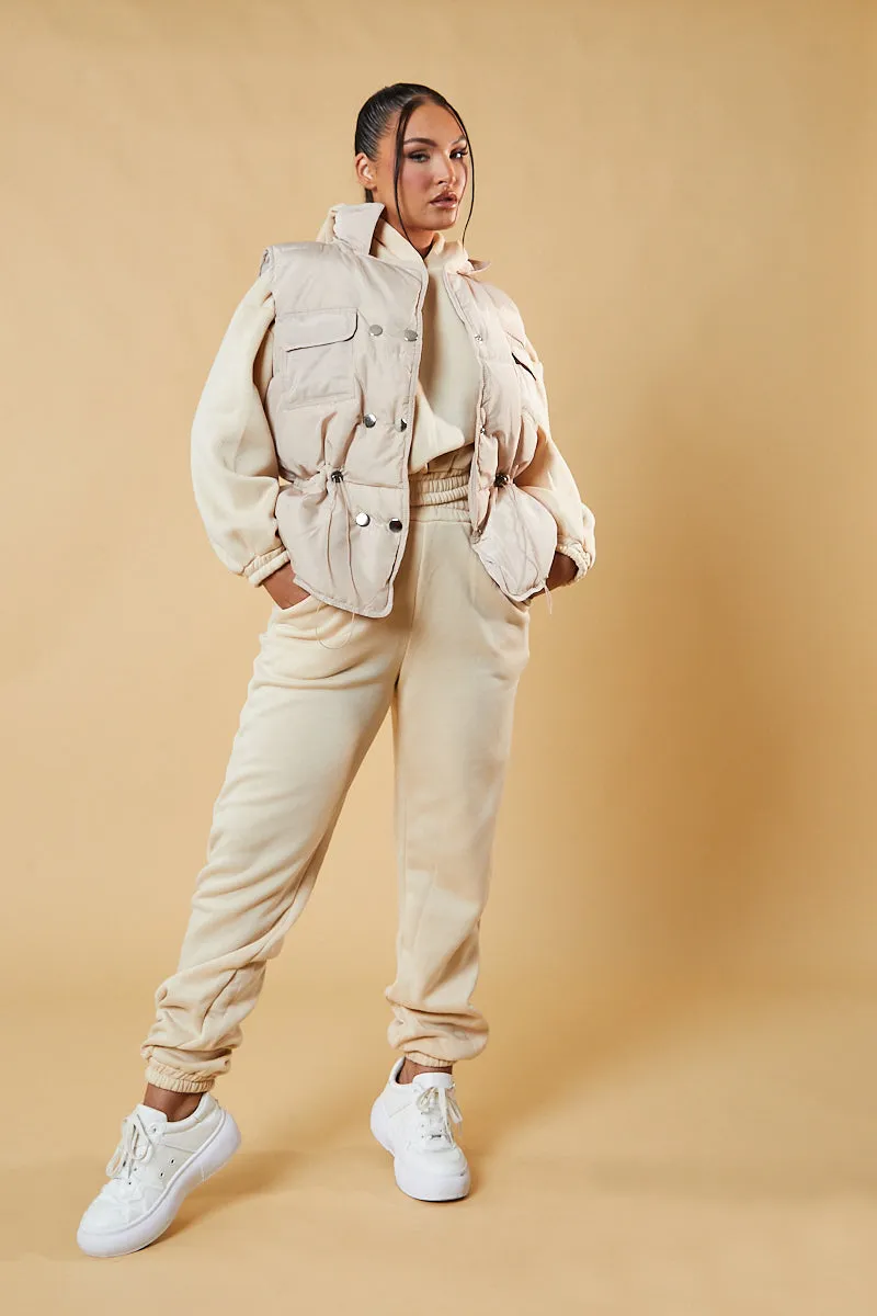 Stone Toggle Detail Cropped Gilet - Florence