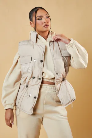 Stone Toggle Detail Cropped Gilet - Florence