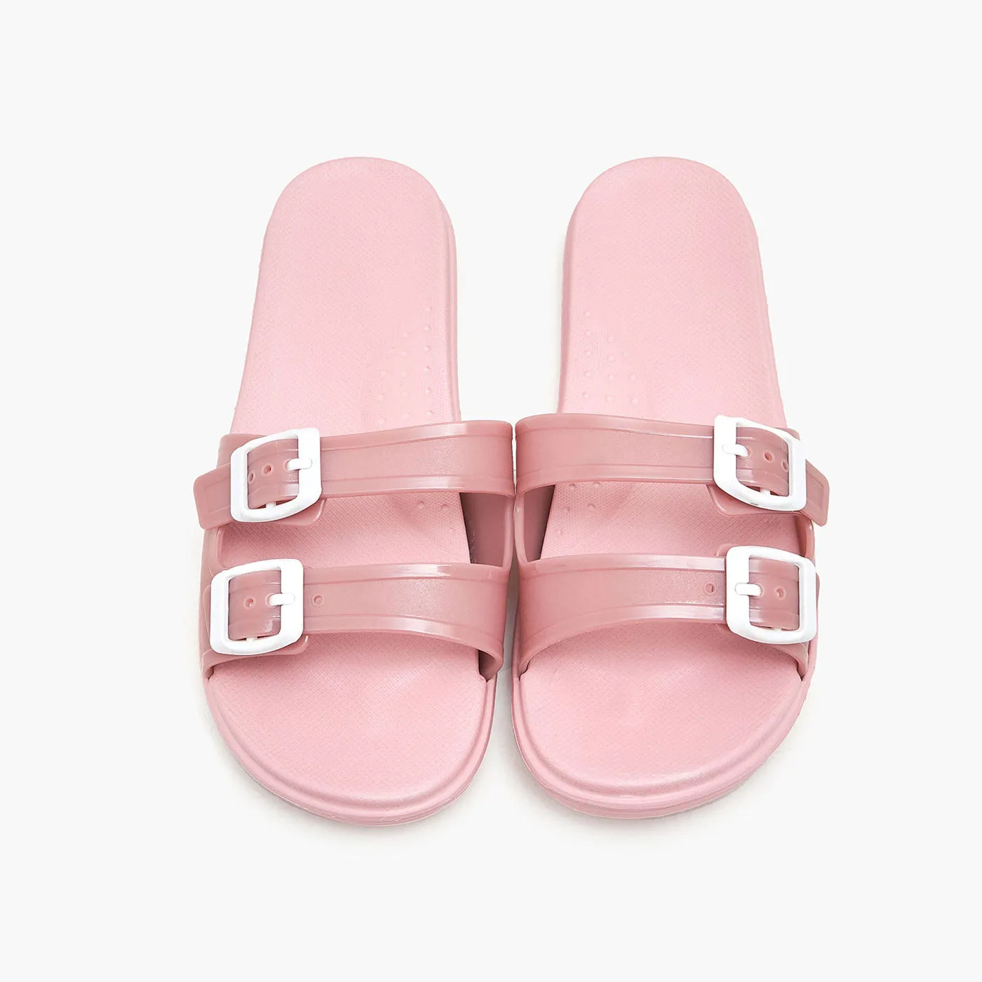 Strappy Buckled Slippers