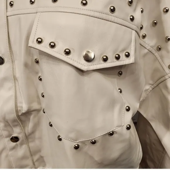 Studded White Women's Jacket