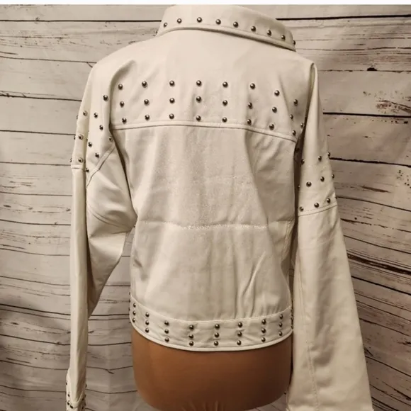 Studded White Women's Jacket