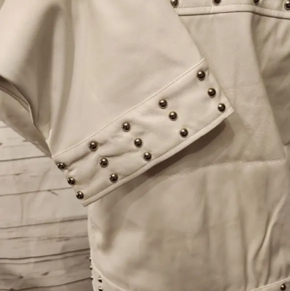 Studded White Women's Jacket