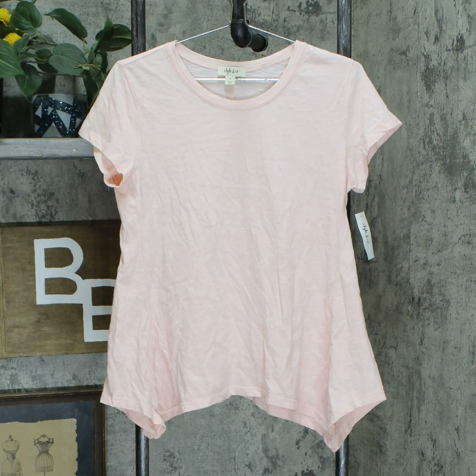 Style & Co Women's Handkerchief Hem T-Shirt