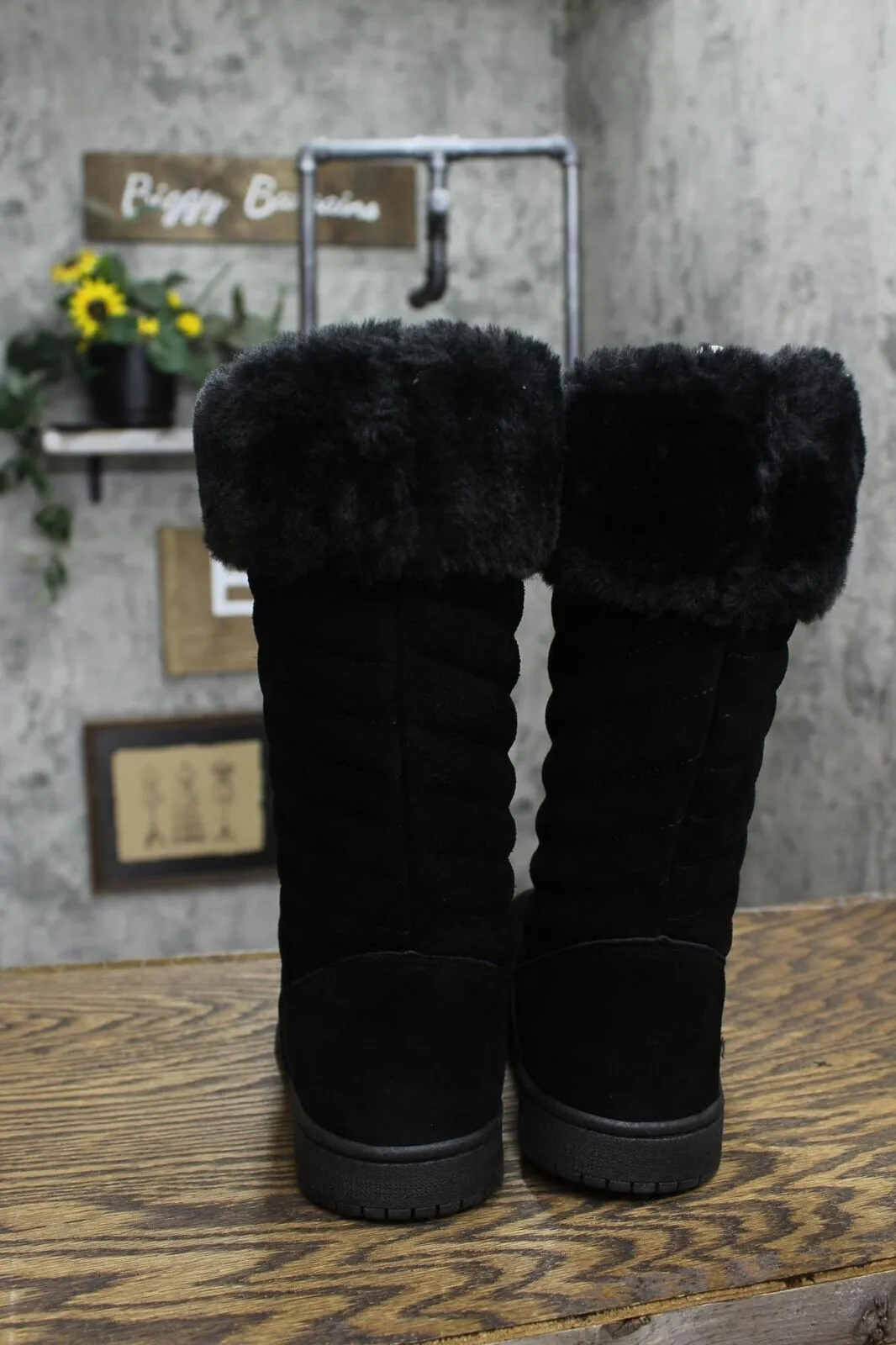 Style & Co. Womens Novaa Suede Winter & Snow Boots 10013336000 Black 9M