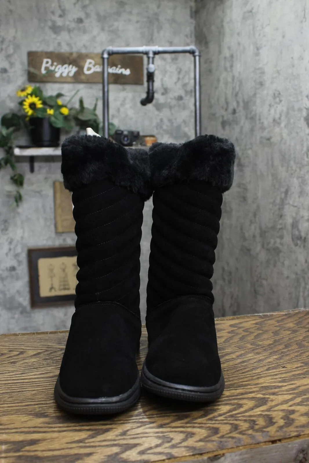 Style & Co. Womens Novaa Suede Winter & Snow Boots 10013336000 Black 9M