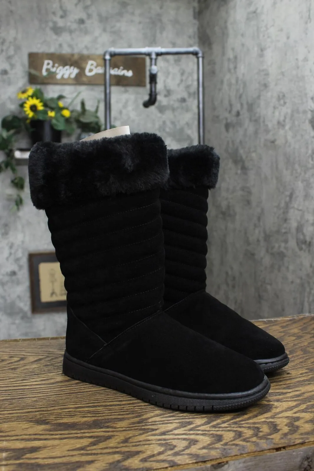 Style & Co. Womens Novaa Suede Winter & Snow Boots 10013336000 Black 9M