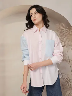 Style Quotient Womens Colour Block Oversize Shirt