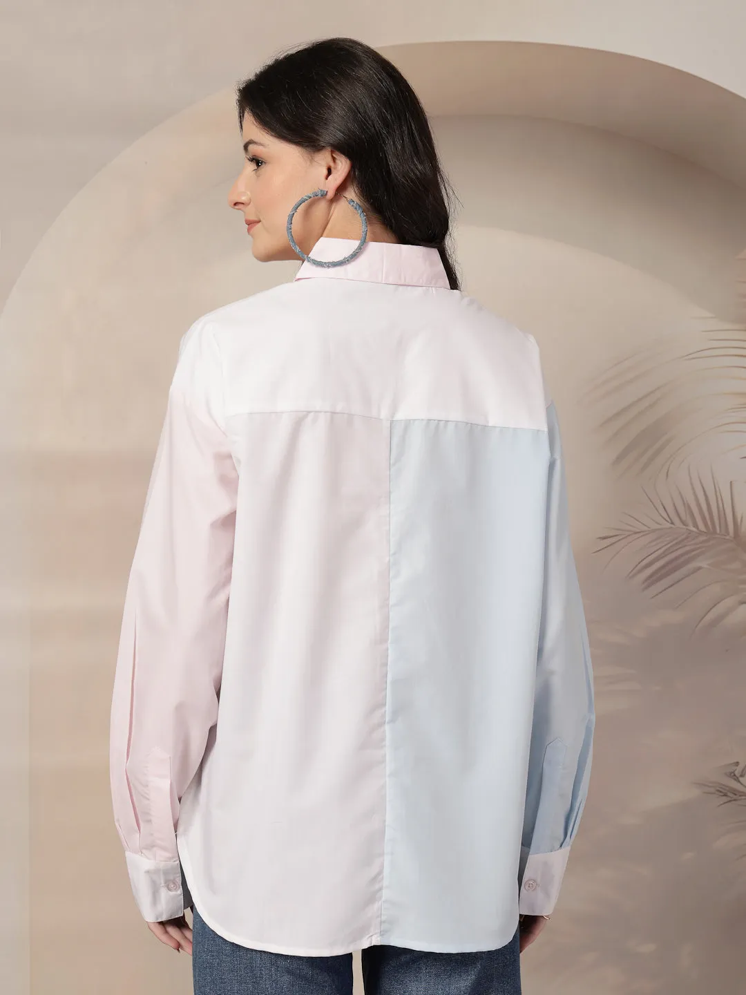 Style Quotient Womens Colour Block Oversize Shirt