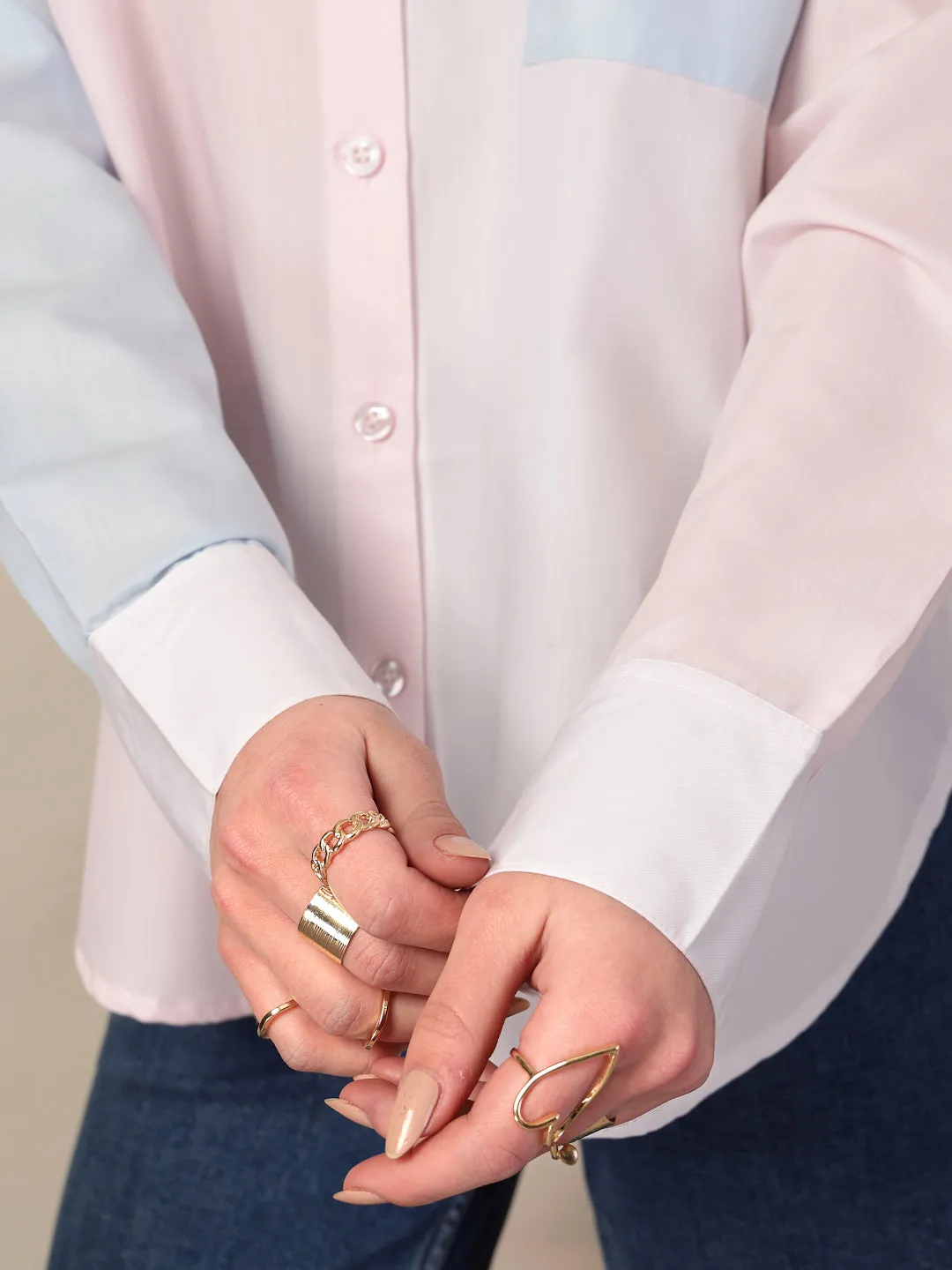 Style Quotient Womens Colour Block Oversize Shirt