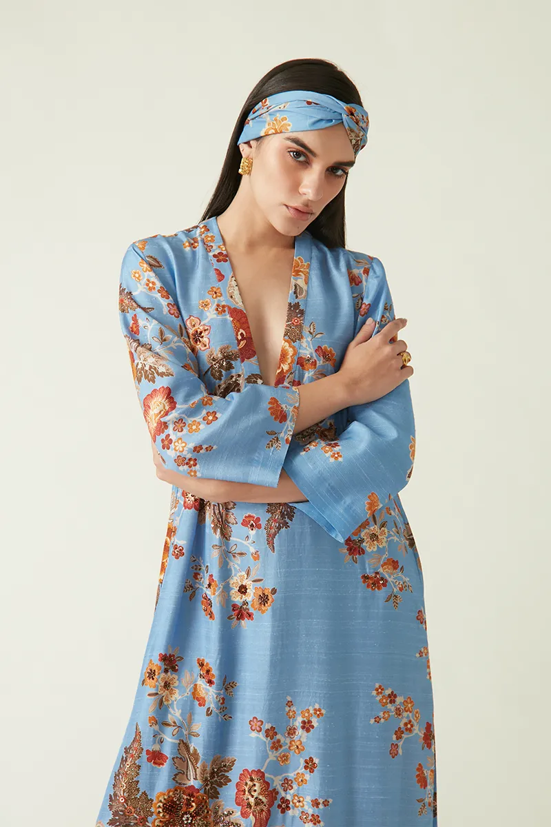 Summer Kaftan Linen Satin Embellished-Fashion Edit Java 03A-4JV-11-Payal Pratap