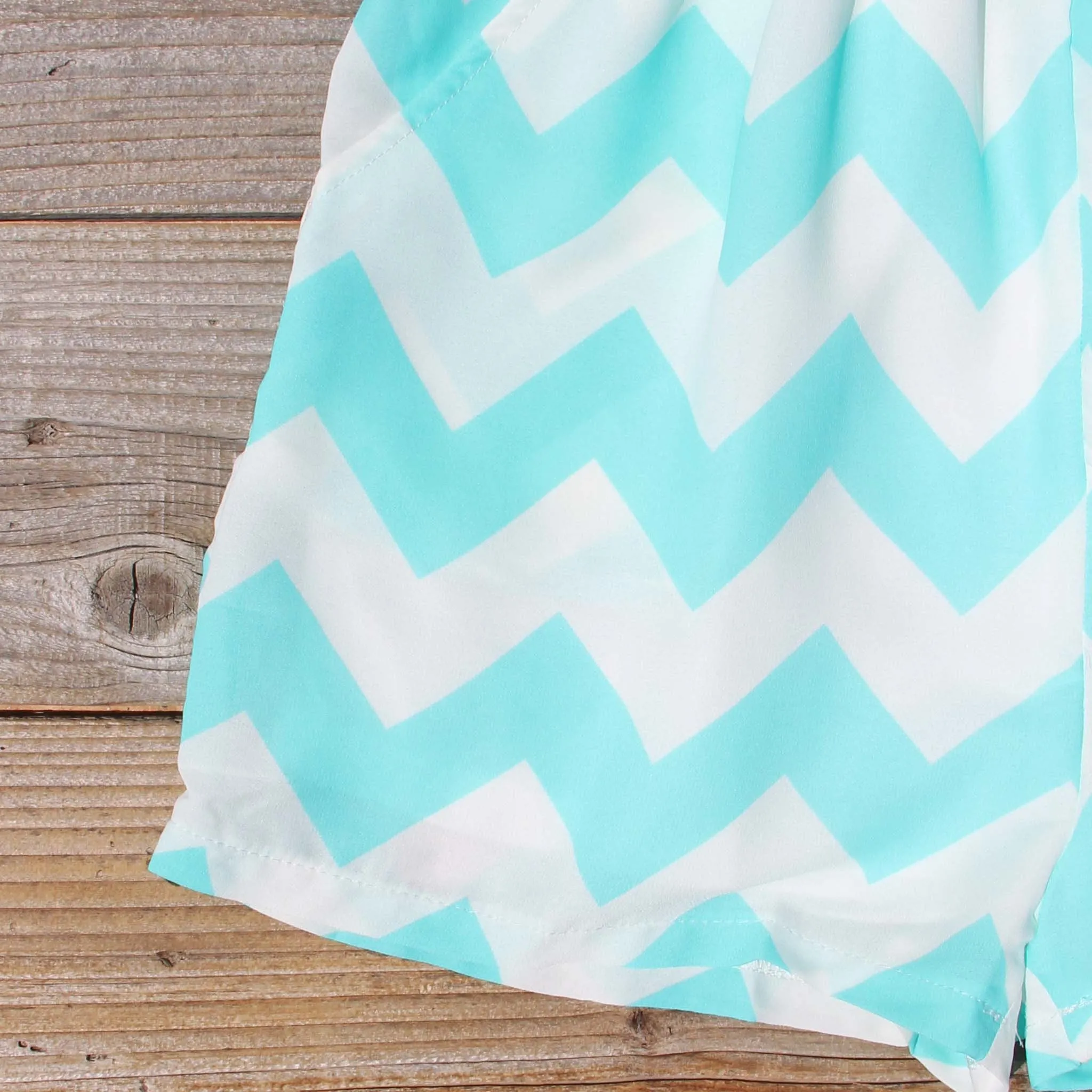 Sweetvine Chevron Romper in Turquoise