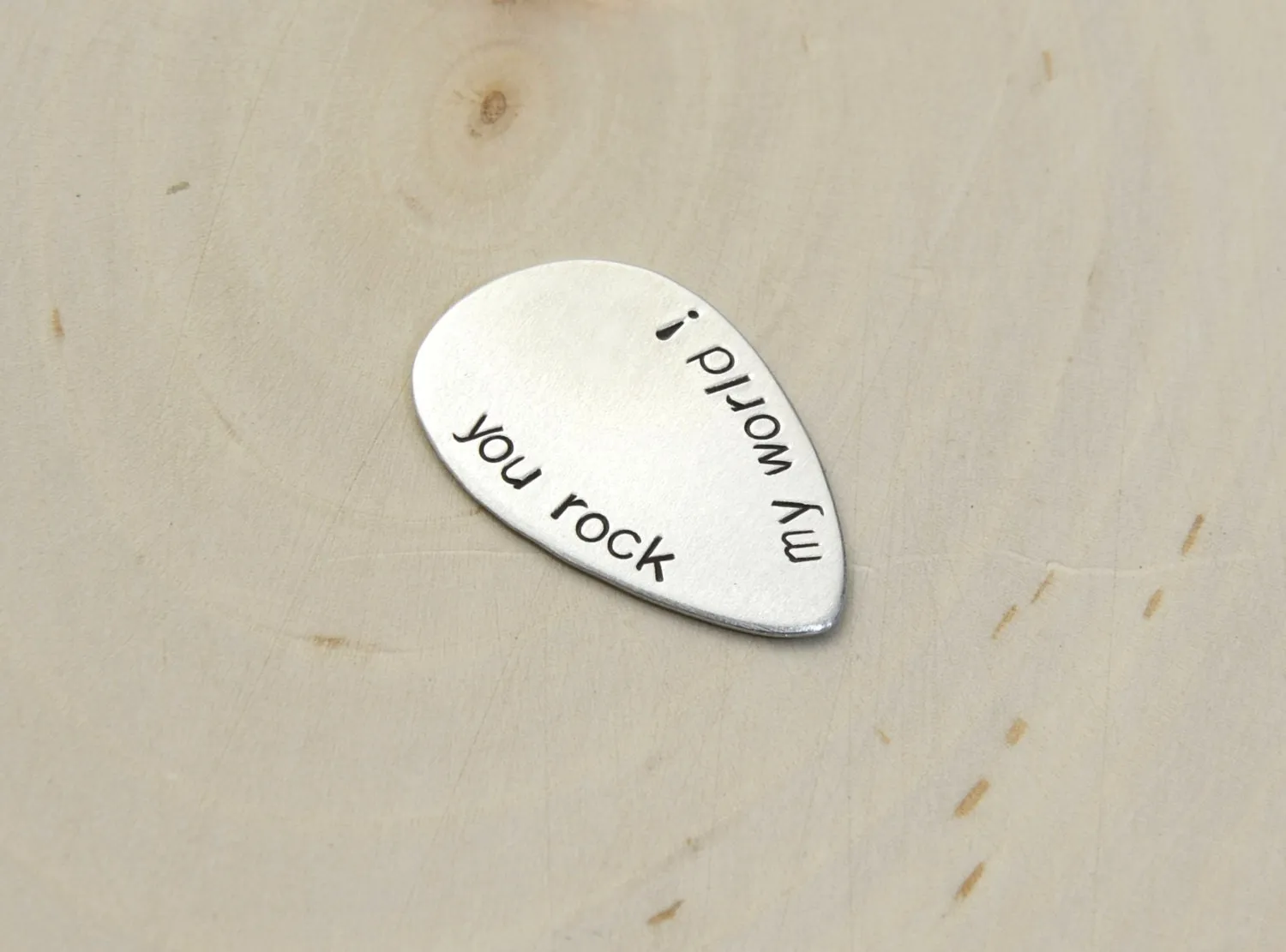 Teardrop Jazz aluminum Guitar Pick with You Rock My World