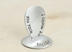 Teardrop Jazz aluminum Guitar Pick with You Rock My World