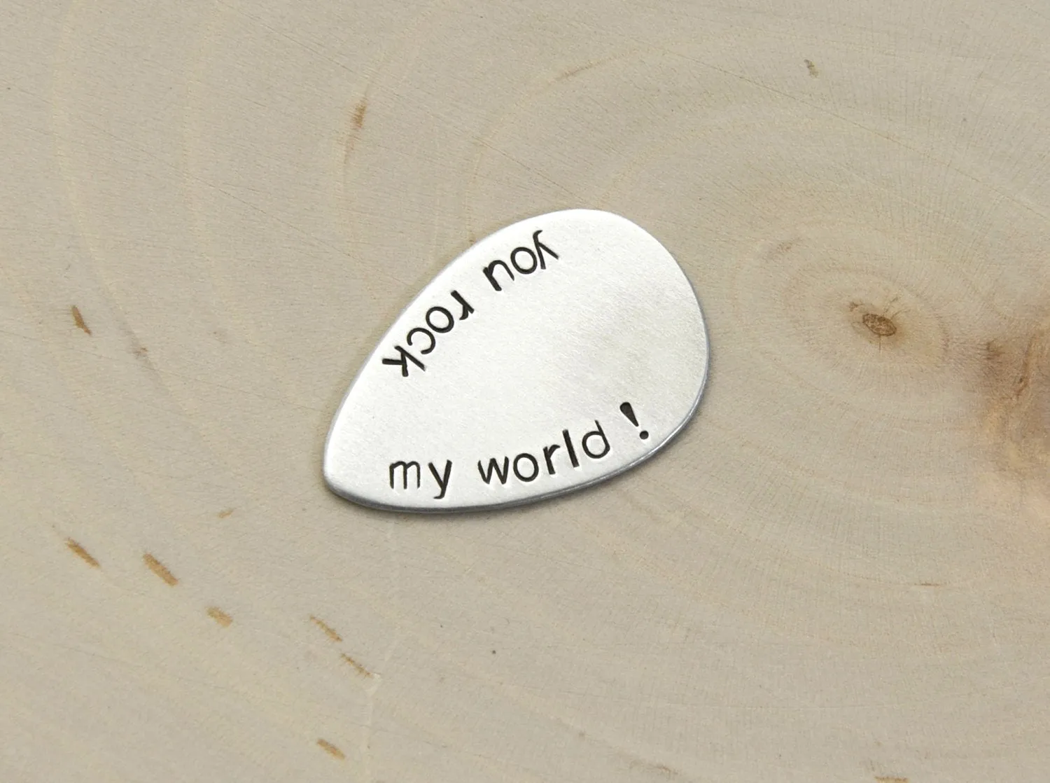 Teardrop Jazz aluminum Guitar Pick with You Rock My World