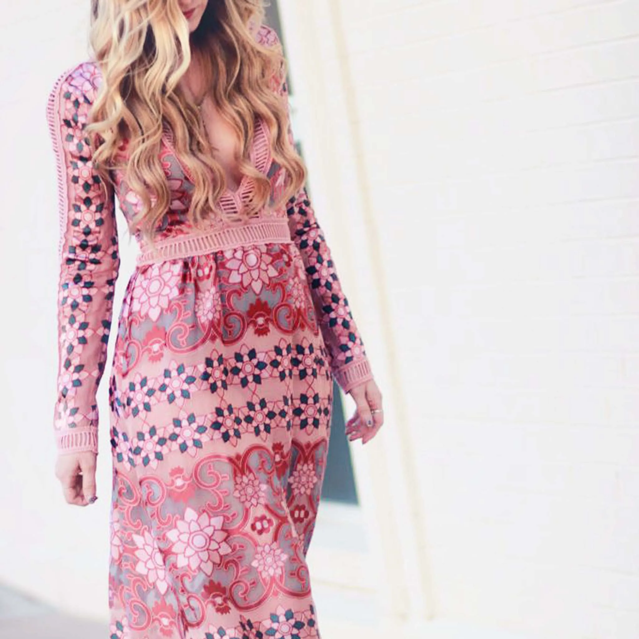 The Medallion Maxi Dress in Mauve