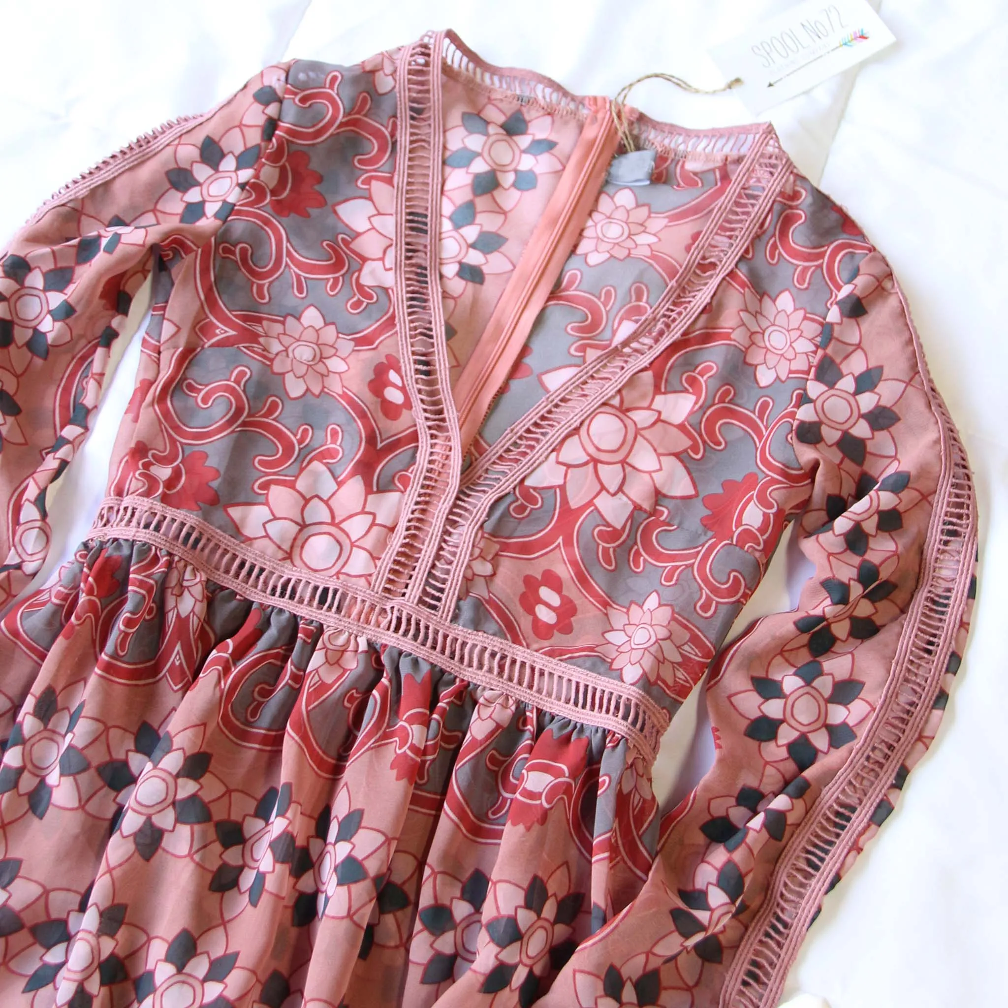 The Medallion Maxi Dress in Mauve
