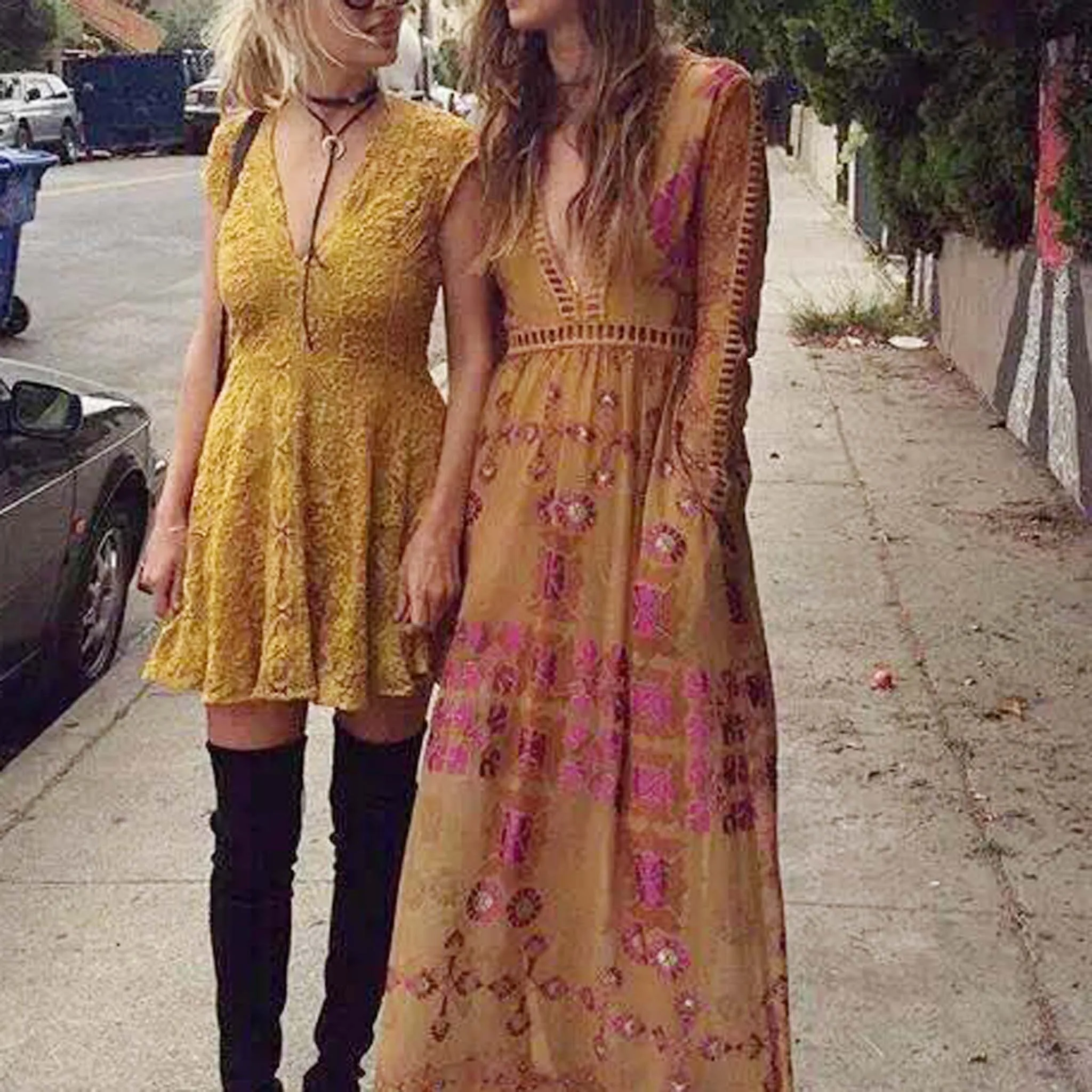 The Medallion Maxi Dress in Mustard (wholesale)