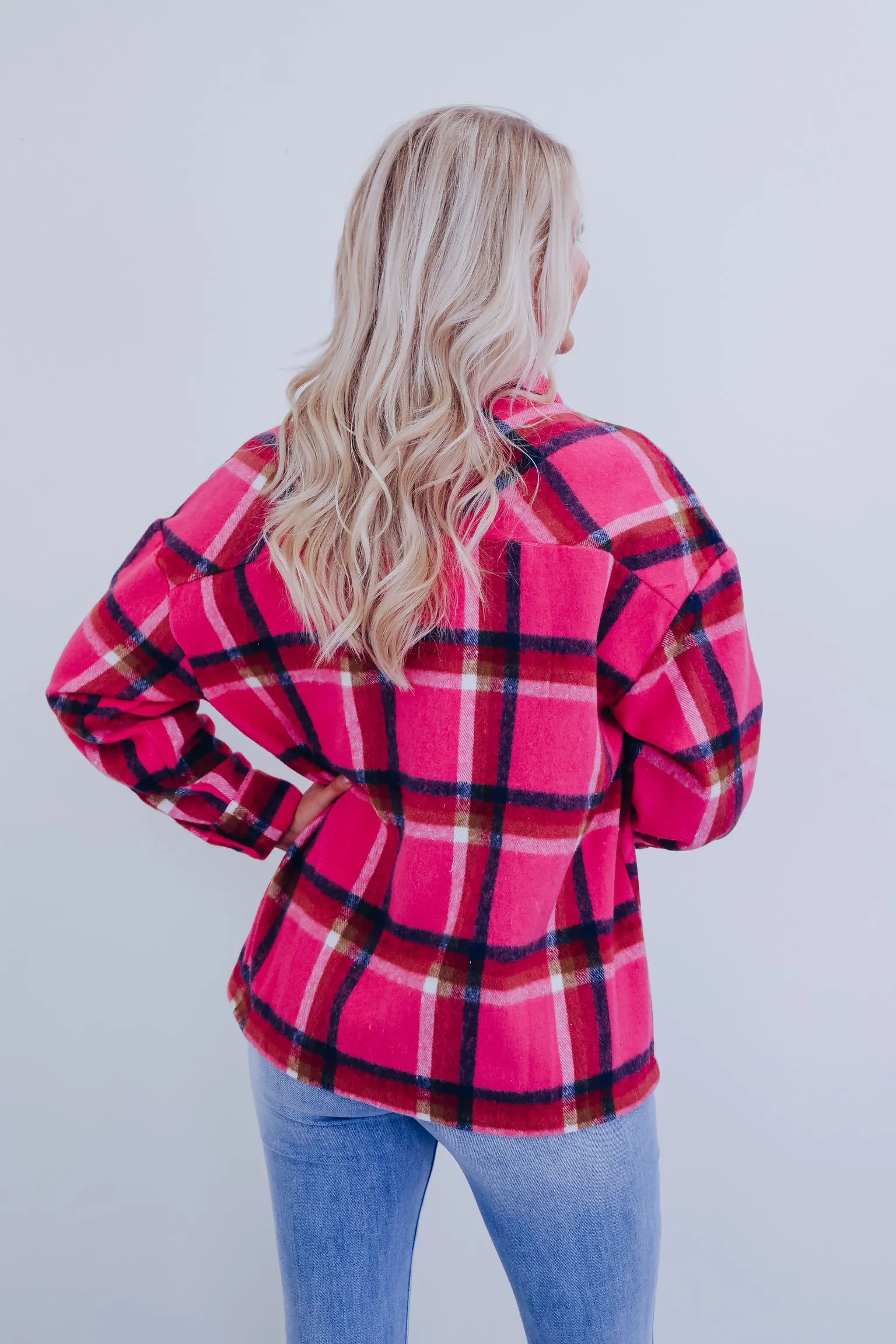 The Perfect Plaid Shacket - Magenta
