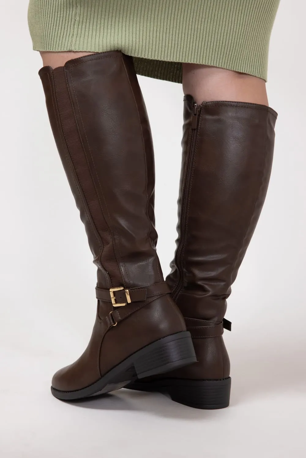 Top Moda Alana Tall Boots for Women in Brown | ALANA-8 BROWN
