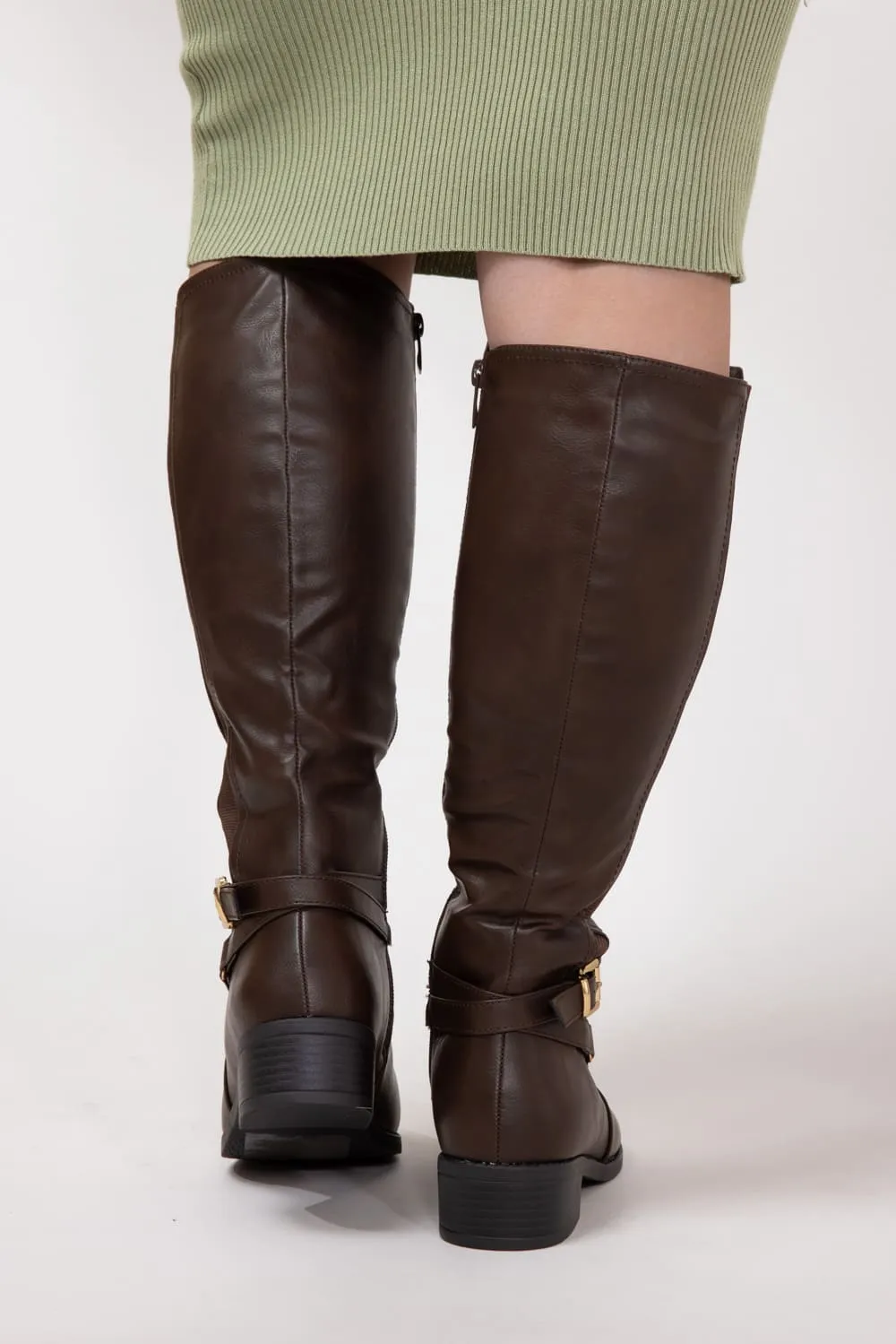 Top Moda Alana Tall Boots for Women in Brown | ALANA-8 BROWN