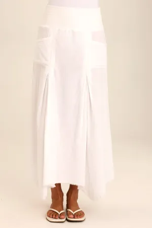Triste Linen Bohemian Sharkbite Maxi Skirt