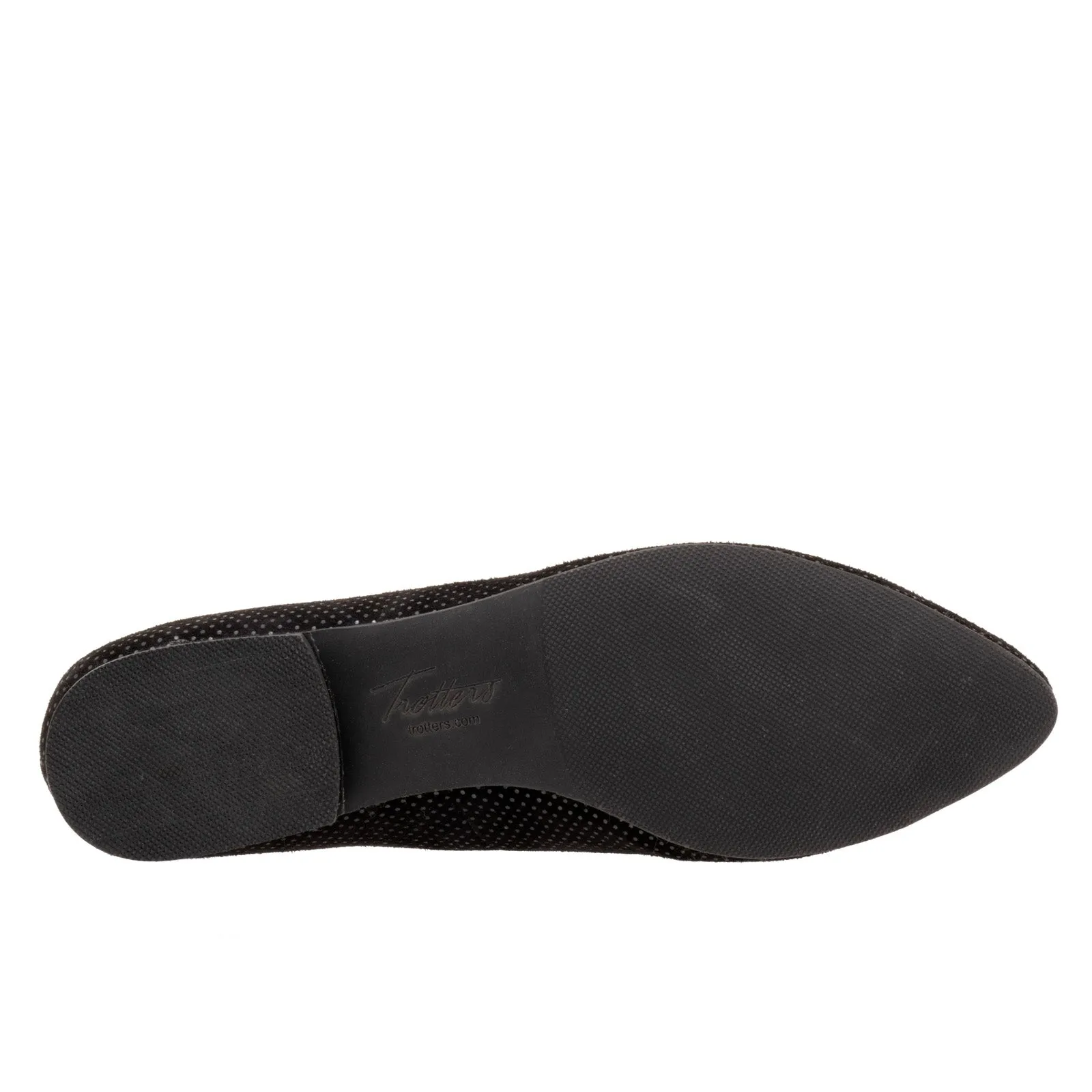 Trotters Harlowe T1707-053 Womens Black Suede Slip On Loafer Flats Shoes