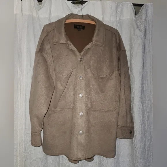 Truth fax suede fall shacket sz m
